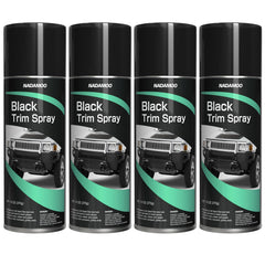 NADAMOO Automotive black trim spray paint can closeup shows satin finish for durable bumper trims