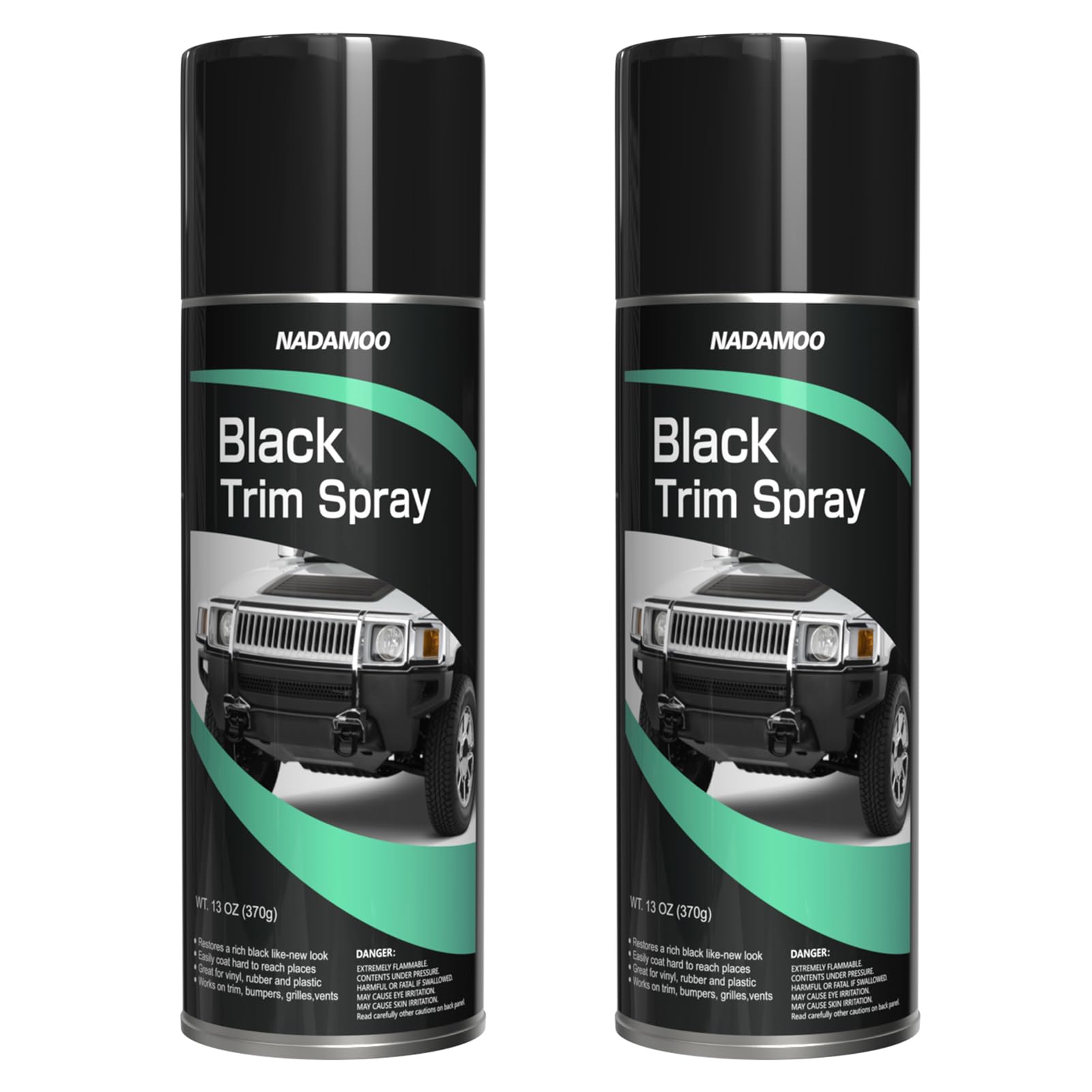 NADAMOO automotive black trim spray paint can front view for durable bumper restoration