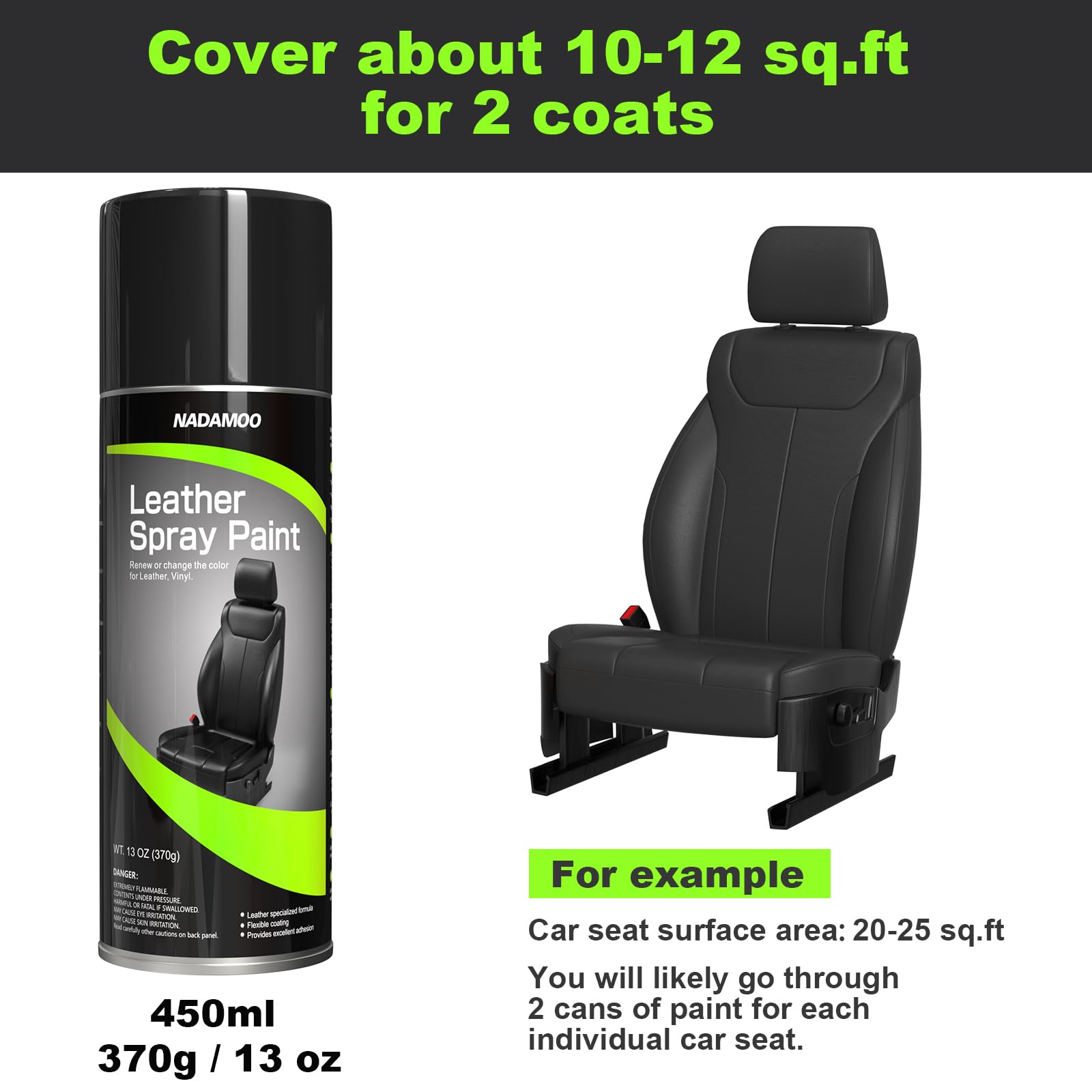 NADAMOO car-seat leather refresh with flexible, crack-free coverage