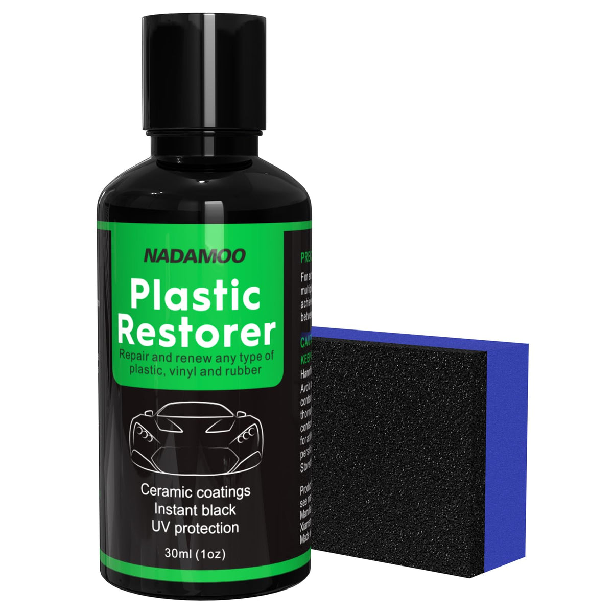 NADAMOO Plastic Restorer bottle-dispense for quick, even coverage on plastic trim.
