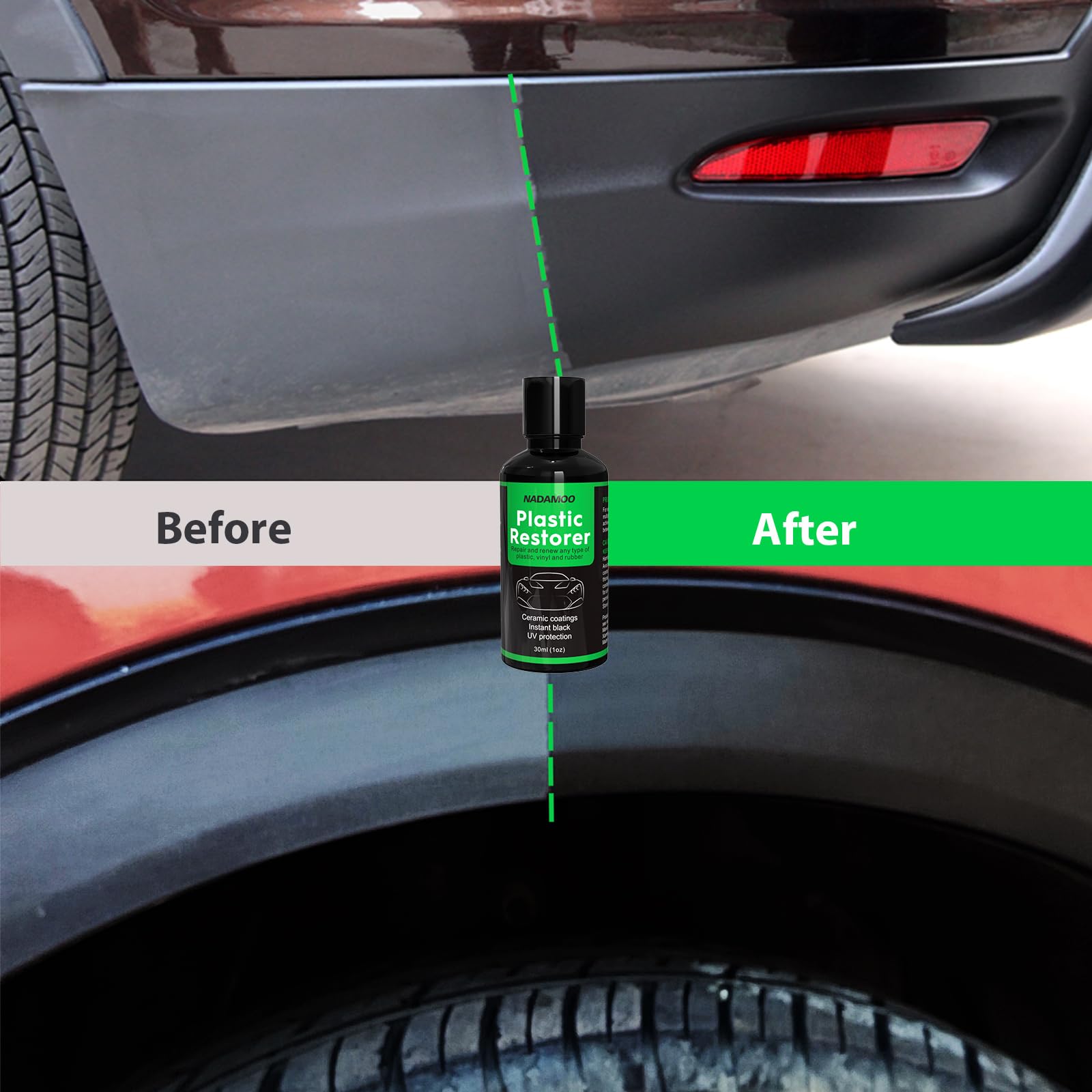 NADAMOO Plastic Restorer soft-cloth-application enables precise wipe-on coating.