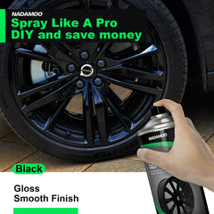 NADAMOO wheel spray paint application using light coats for even coverage