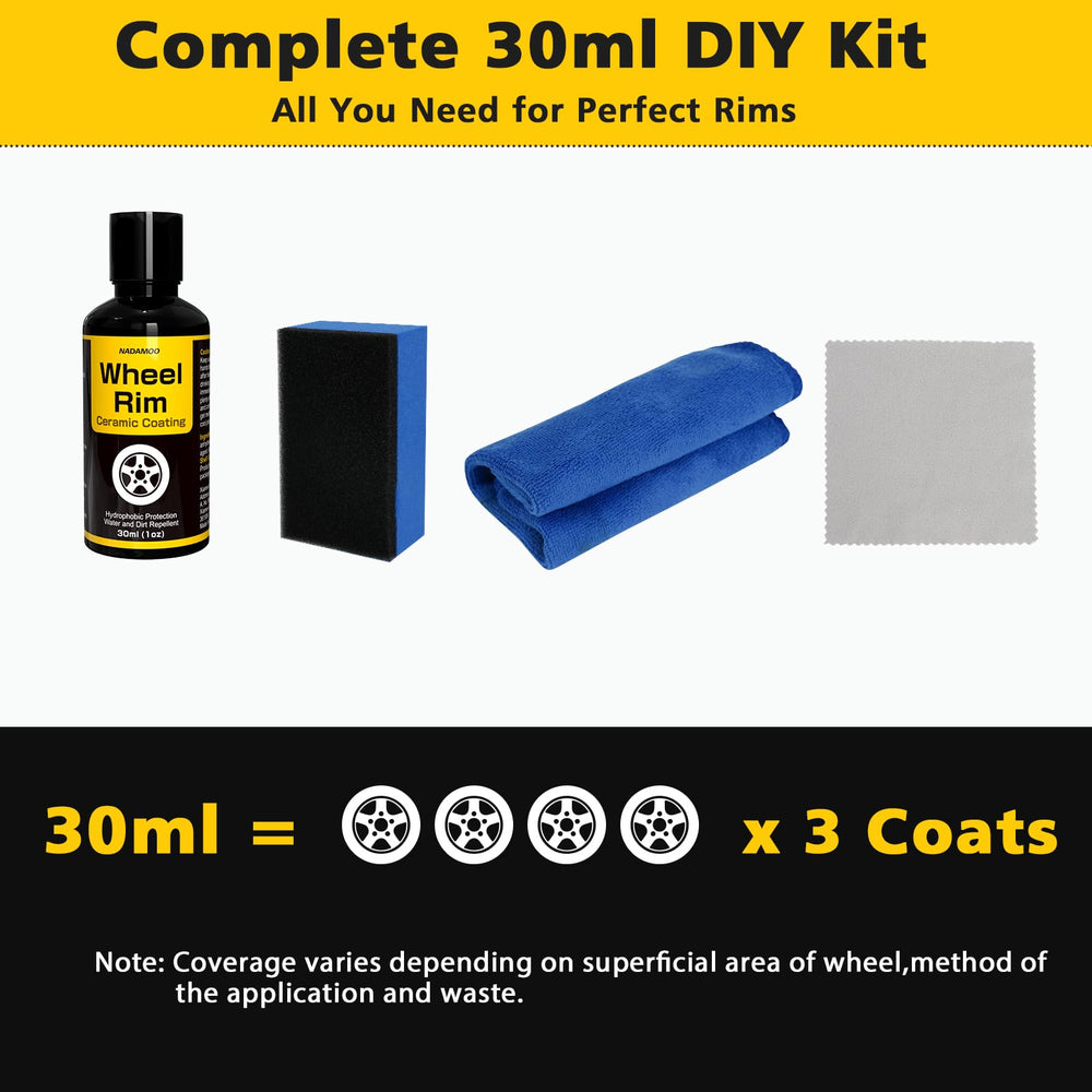 NADAMOO rim coating helps repel brake dust and dirt during daily use.