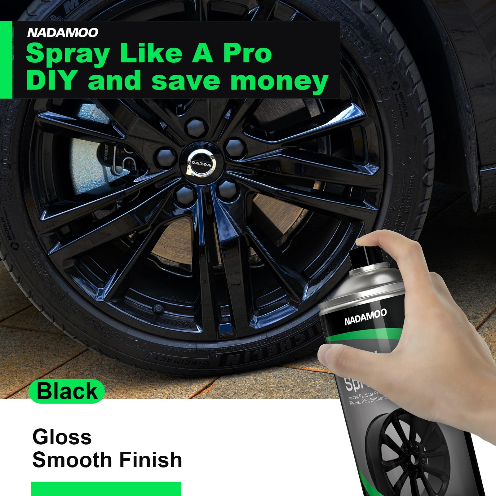 NADAMOO wheel rim paint application tools show even spray coverage
