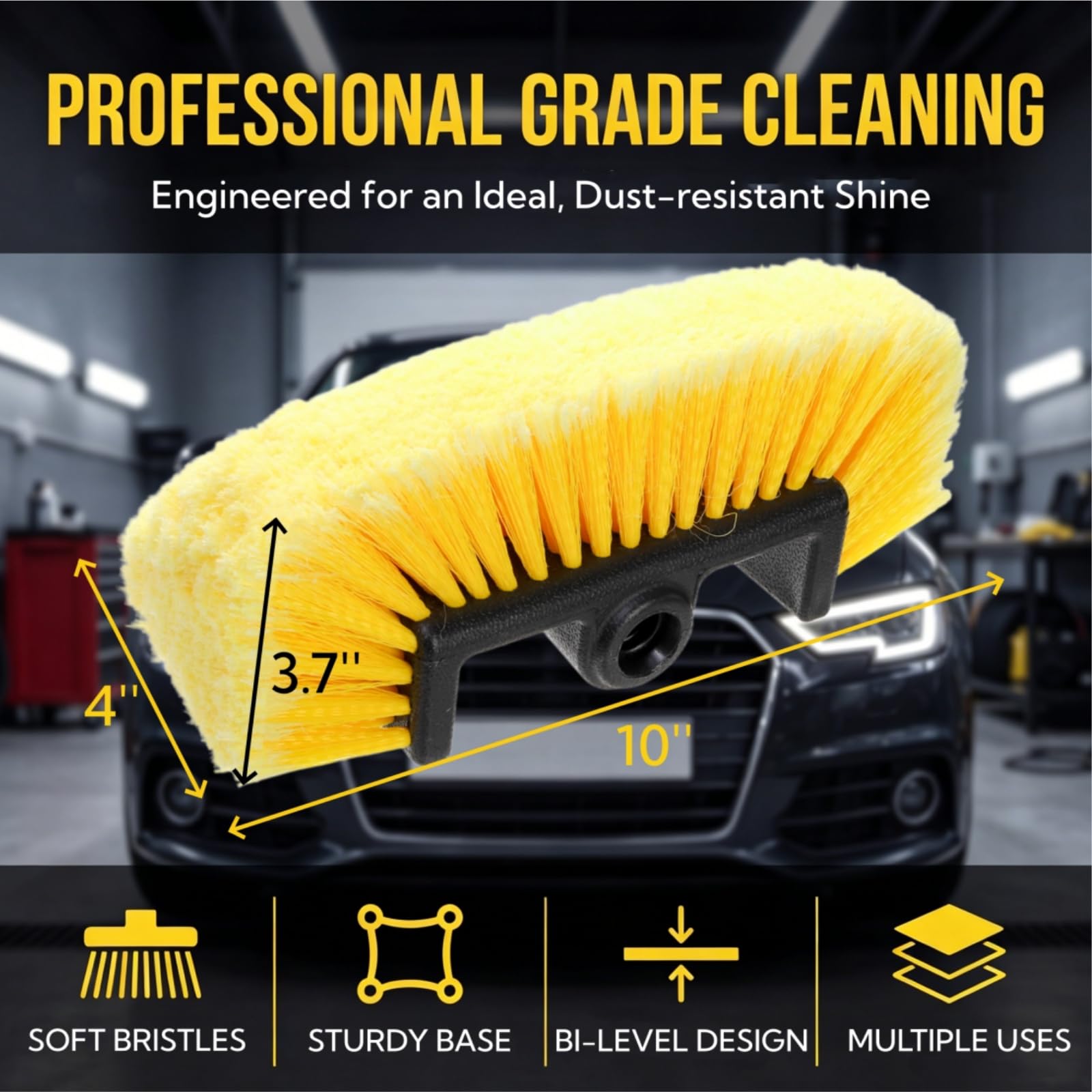 Nagpew car wash brush head bi-level design for fast, broad coverage.
