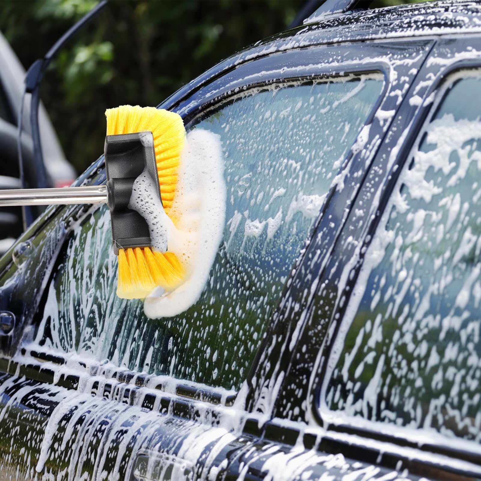 Nagpew brush head works for indoor and outdoor cleaning tasks.