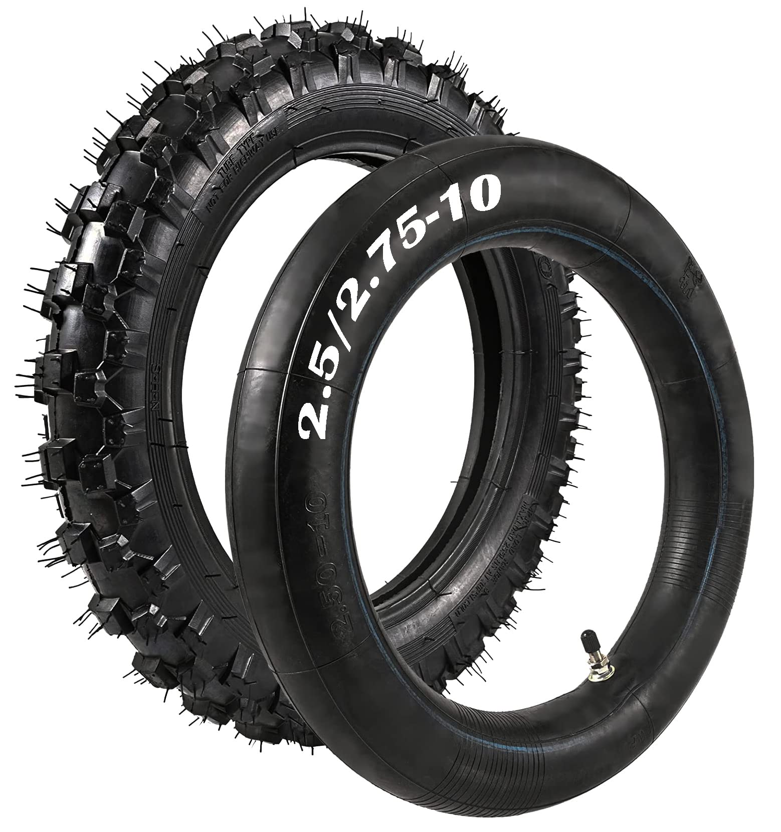 NAKAAOSIK 2.5-10 dirt bike tire side view with rugged tread for wet conditions