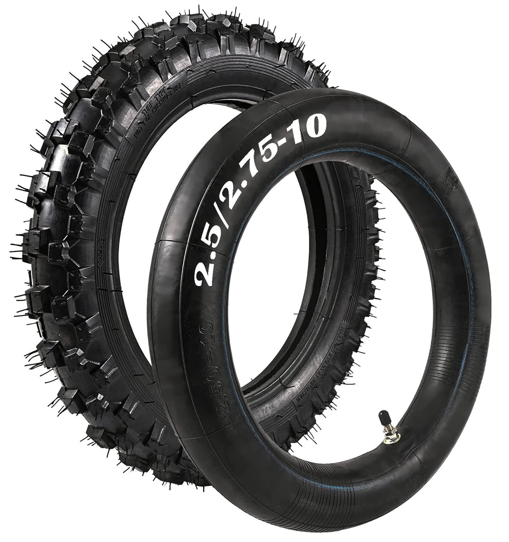 NAKAAOSIK 2.5-10 dirt bike tire side view with rugged tread for wet conditions