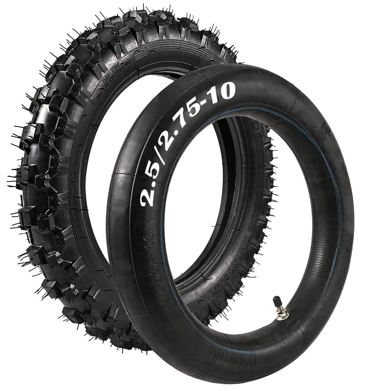 NAKAAOSIK 2.5-10 dirt bike tire side view with rugged tread for wet conditions