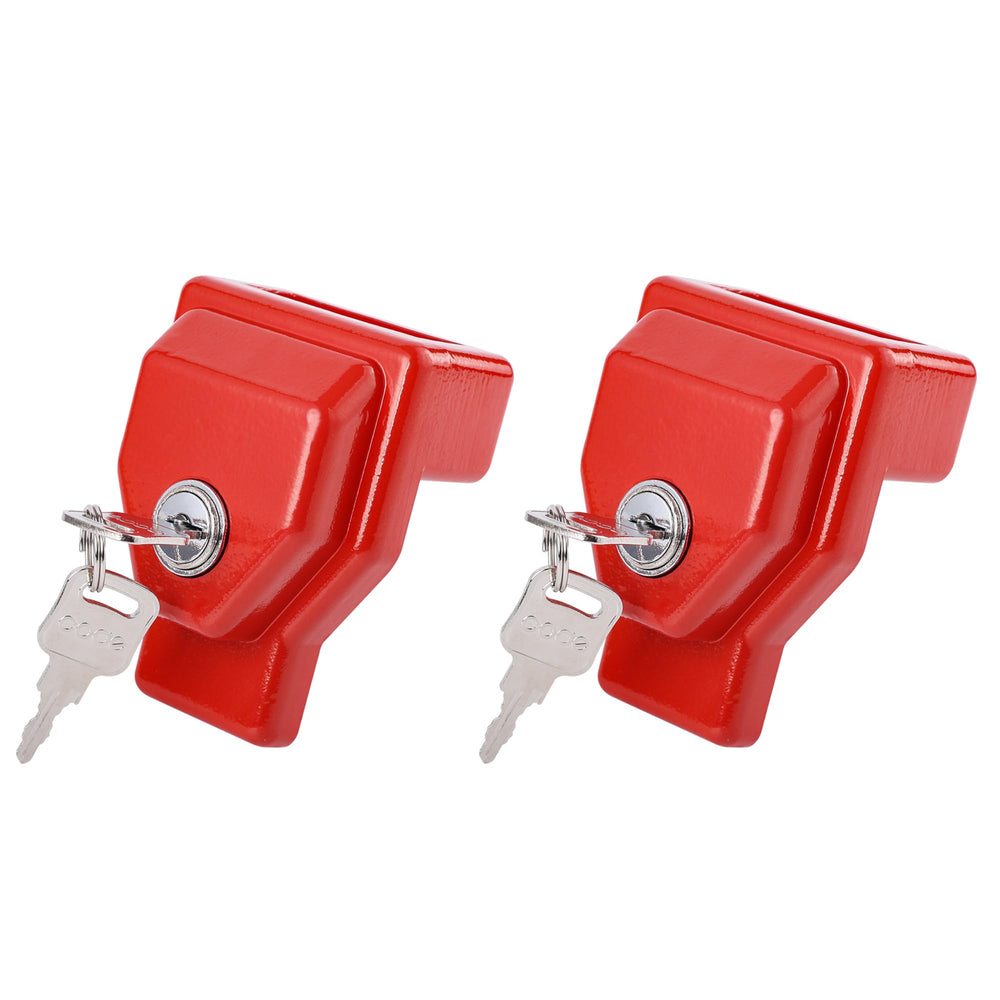 NAKANeko Glad Hand Lock 2-pack in red, showing durable cast aluminum construction.