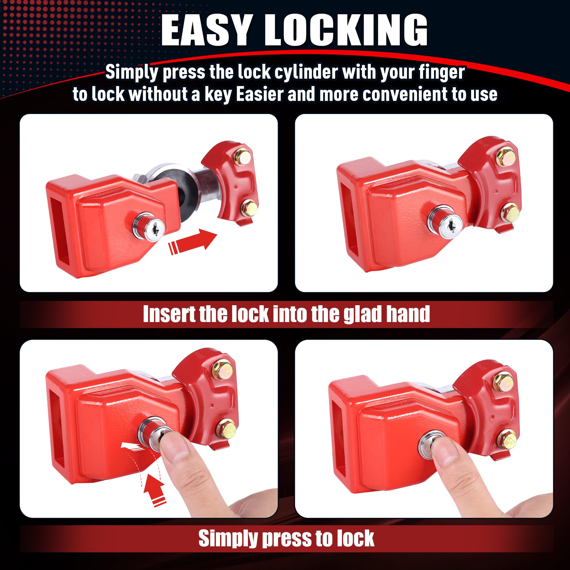 NAKANeko Glad Hand Lock packaging red, ready for quick installation.