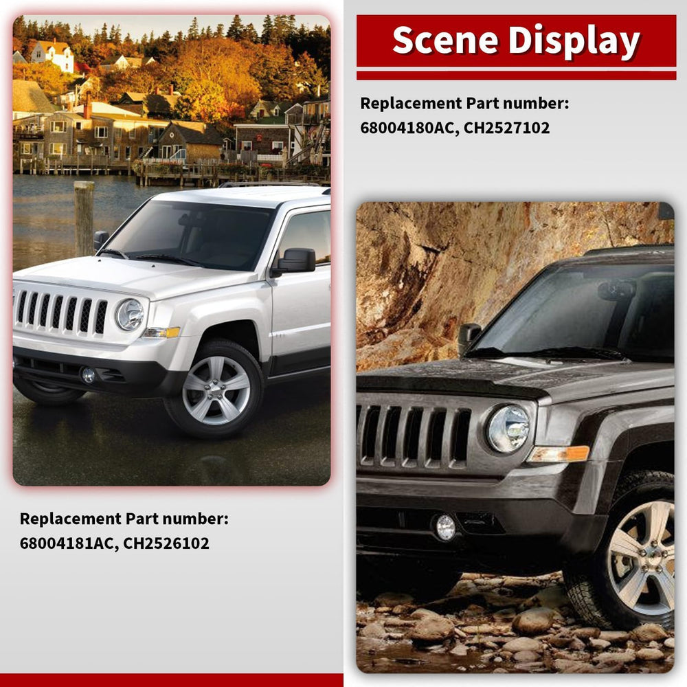 Nakkaa front turn signal cover Patriot installed on driver side for upgraded signaling