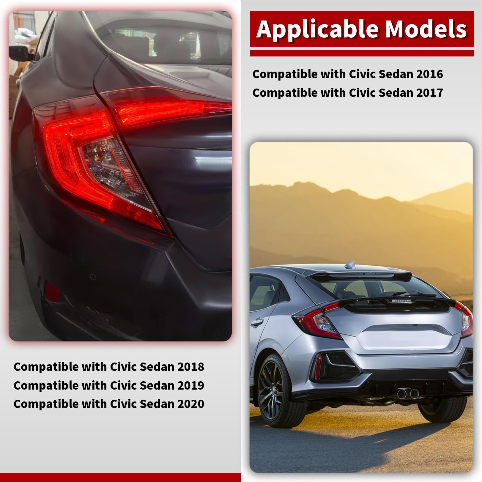 Nakkaa halogen tail light for Civic left enhances signaling and daytime visibility