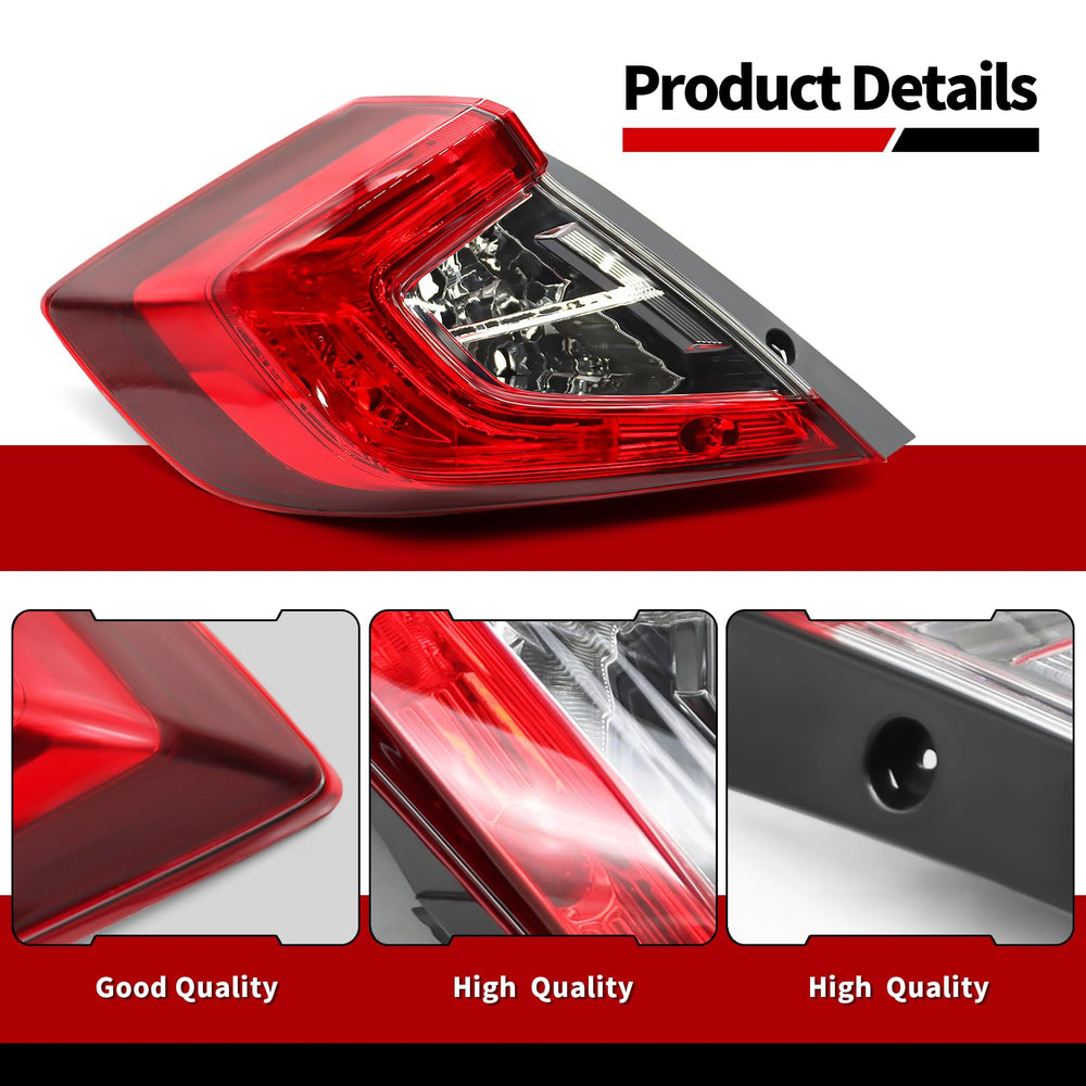 Nakkaa tail lamp 33550-TBA-A01 left provides reliable fit and plug-and-play compatibility