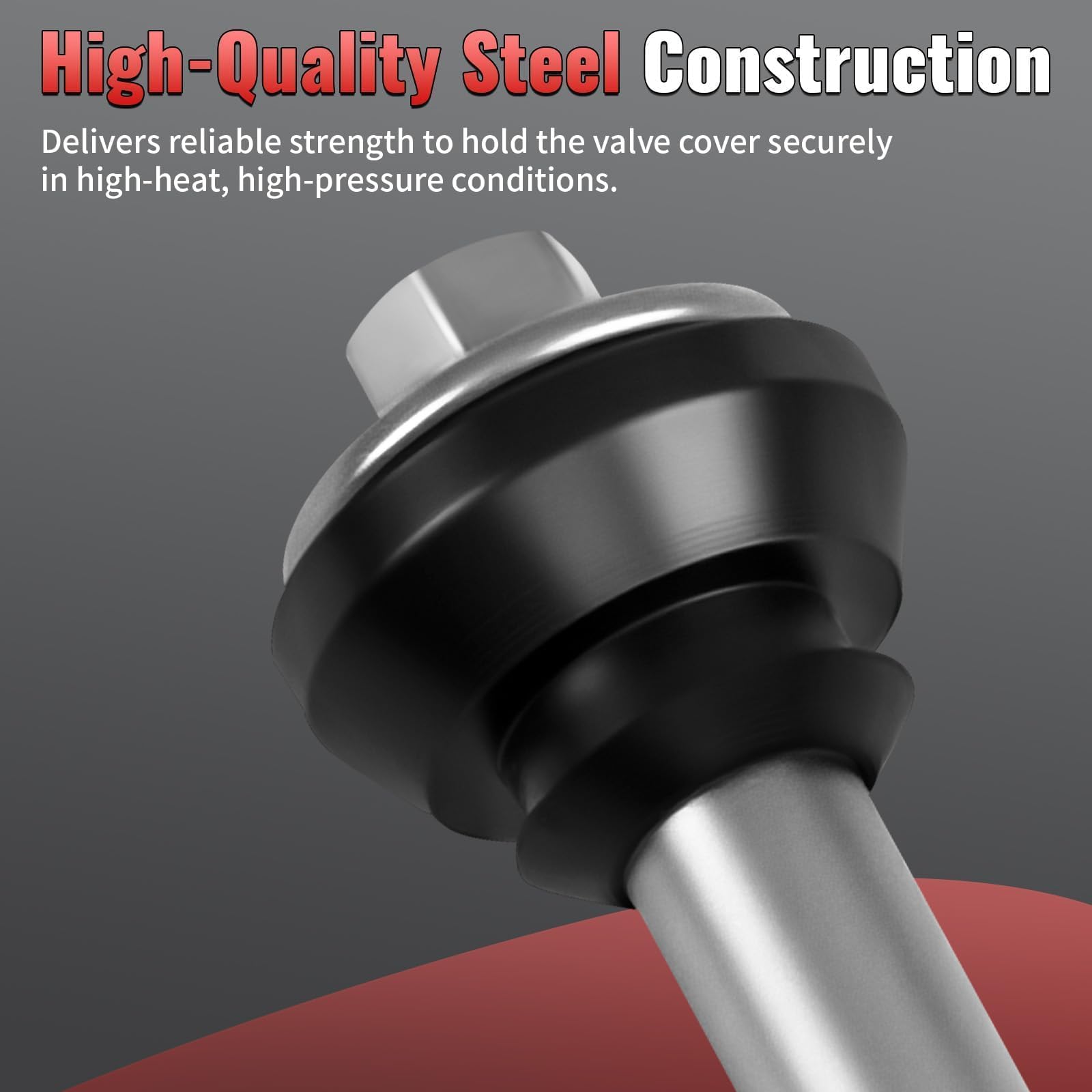 Nakonic valve cover bolts with washers ensuring even clamping for a leak-free seal.