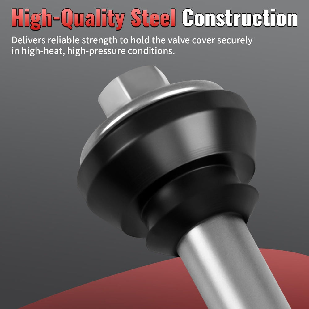 Nakonic valve cover bolts with washers ensuring even clamping for a leak-free seal.
