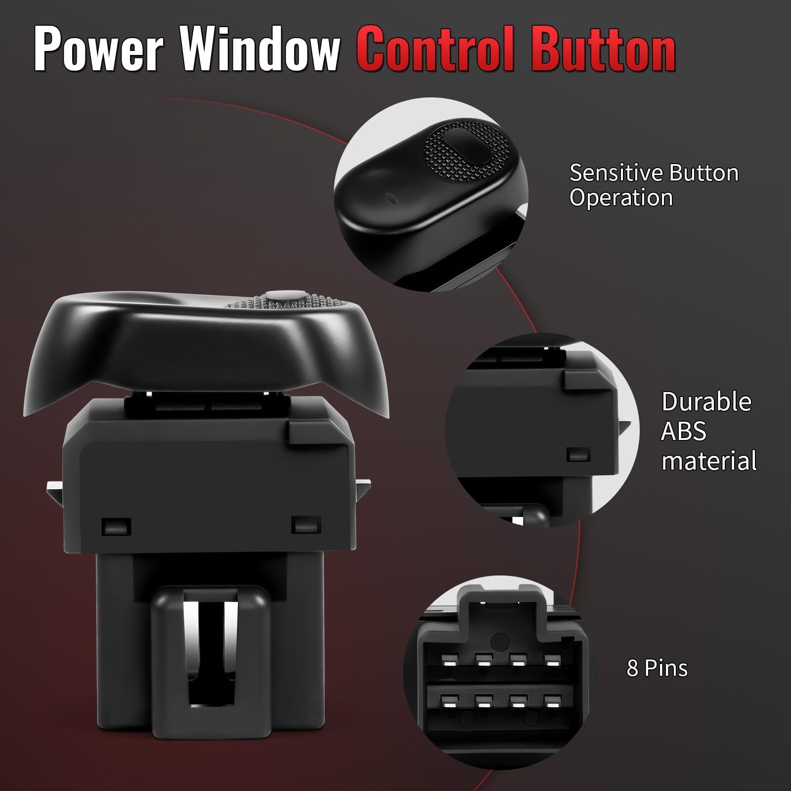 Nakonic window switch with green LED indicator for status visibility