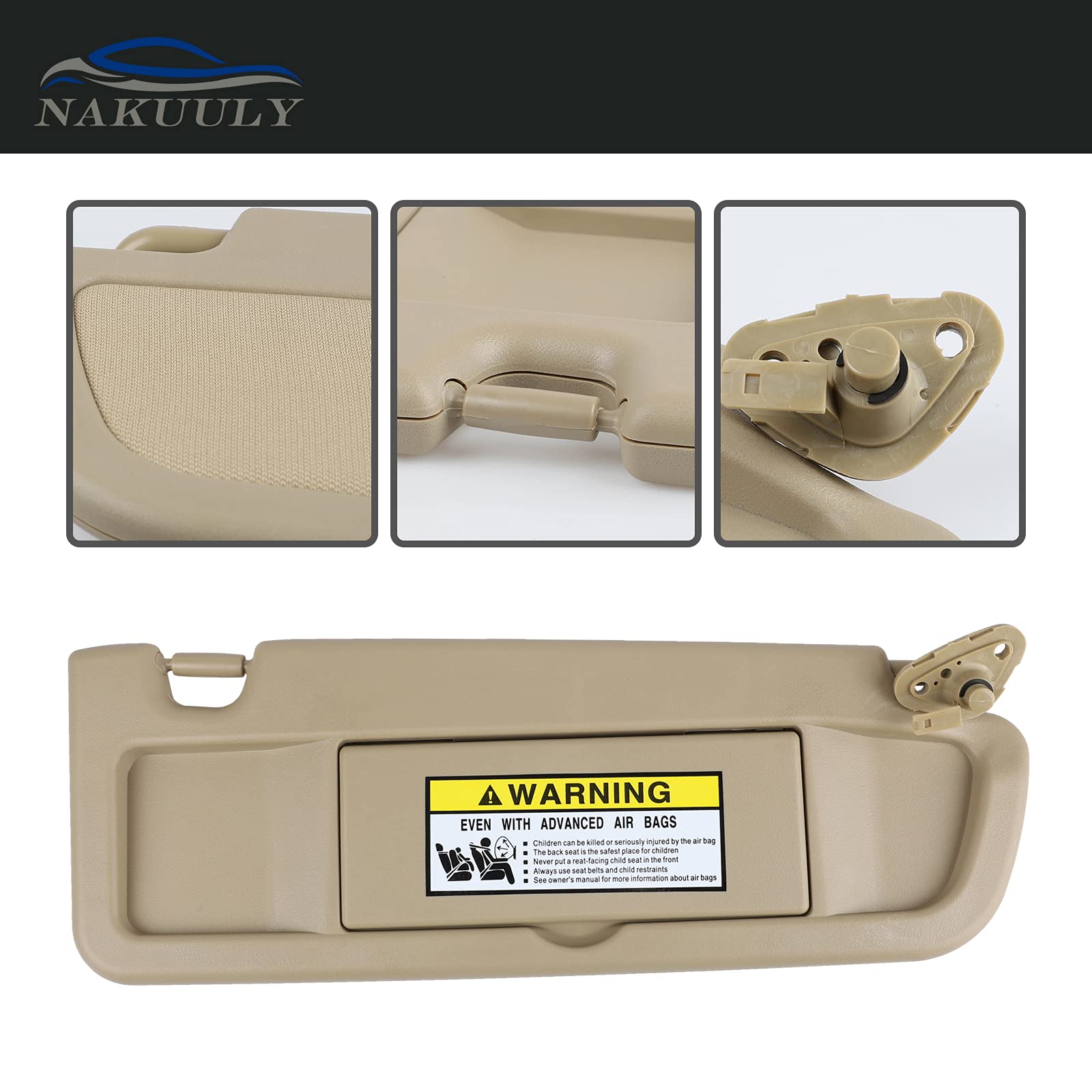 Nakuuly installation kit for beige Civic sun visors supports direct replacement fit.