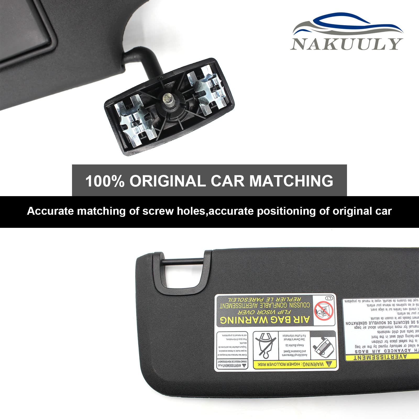 Nakuuly black sun visor for Jeep Wrangler JK shields against sun and UV rays.