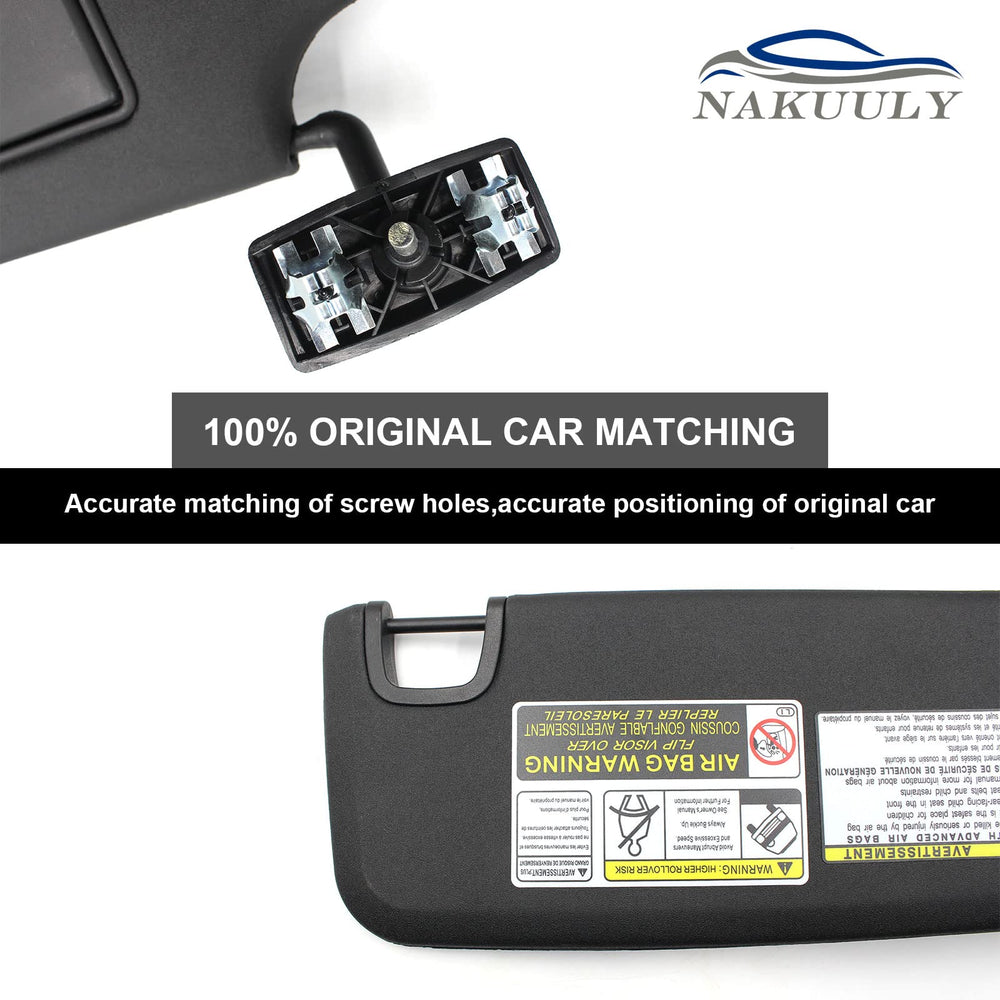 Nakuuly black sun visor for Jeep Wrangler JK shields against sun and UV rays.