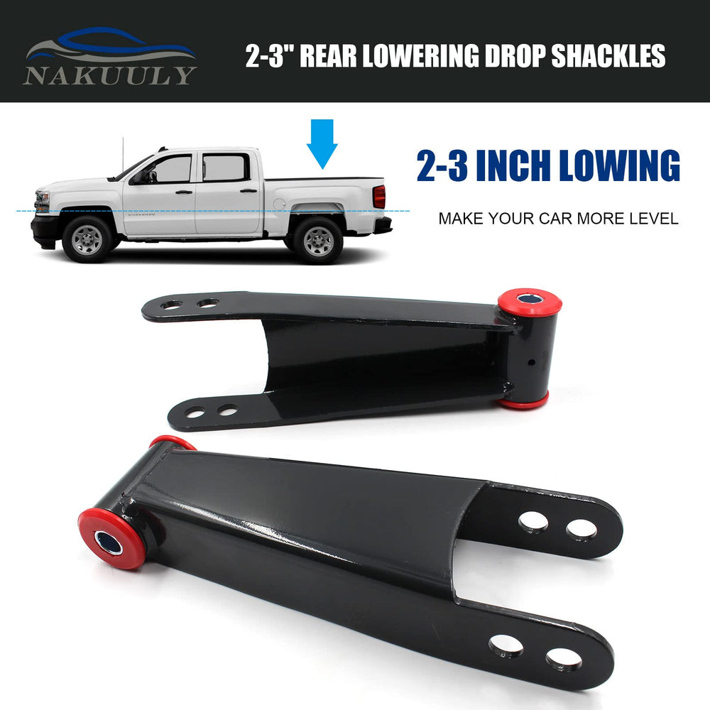 Nakuuly Chevy Silverado 3500HD rear shackle kit provides improved stance and control