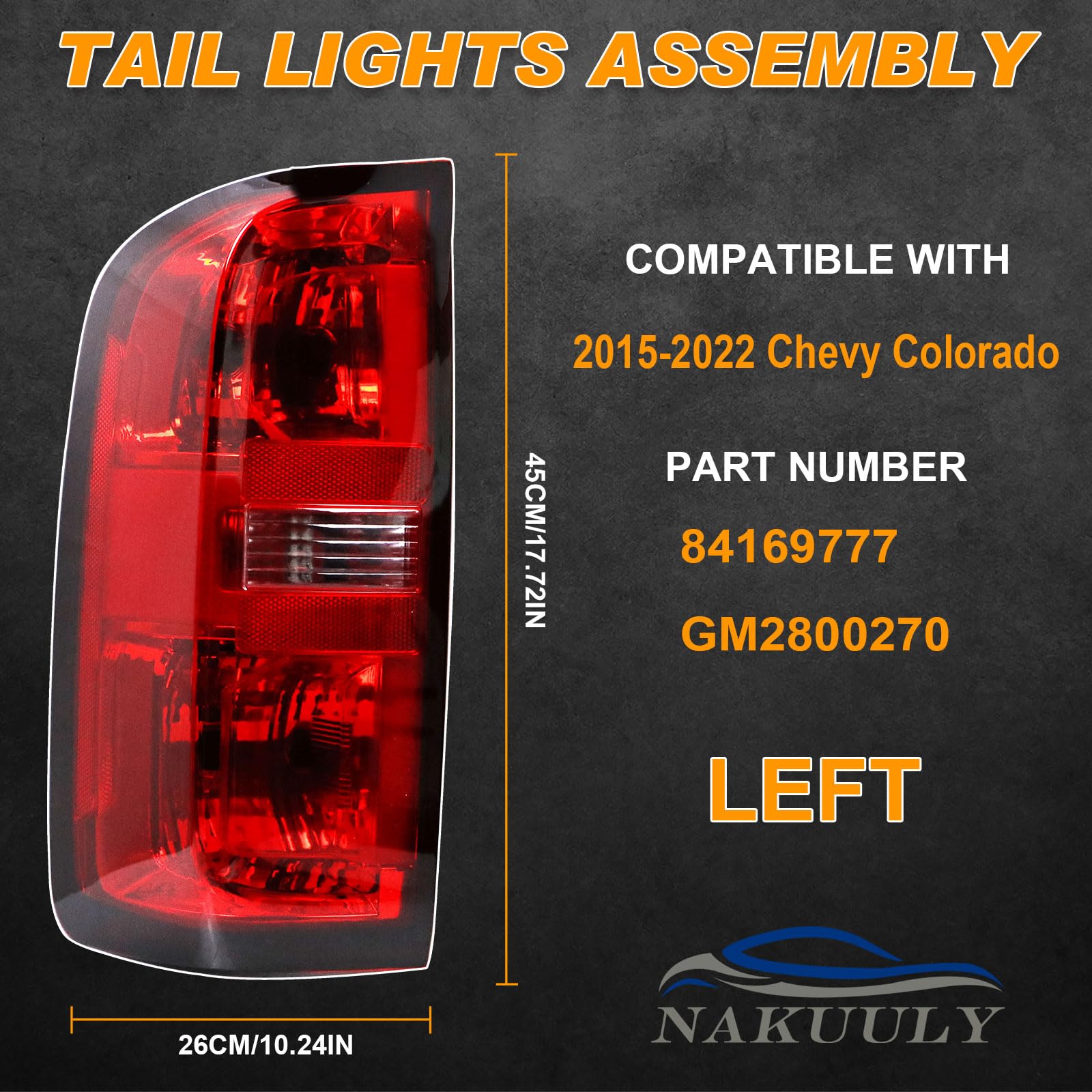 Nakuuly Colorado tail light chrome housing red clear lens enhances visibility