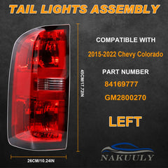 Nakuuly Colorado tail light chrome housing red clear lens enhances visibility