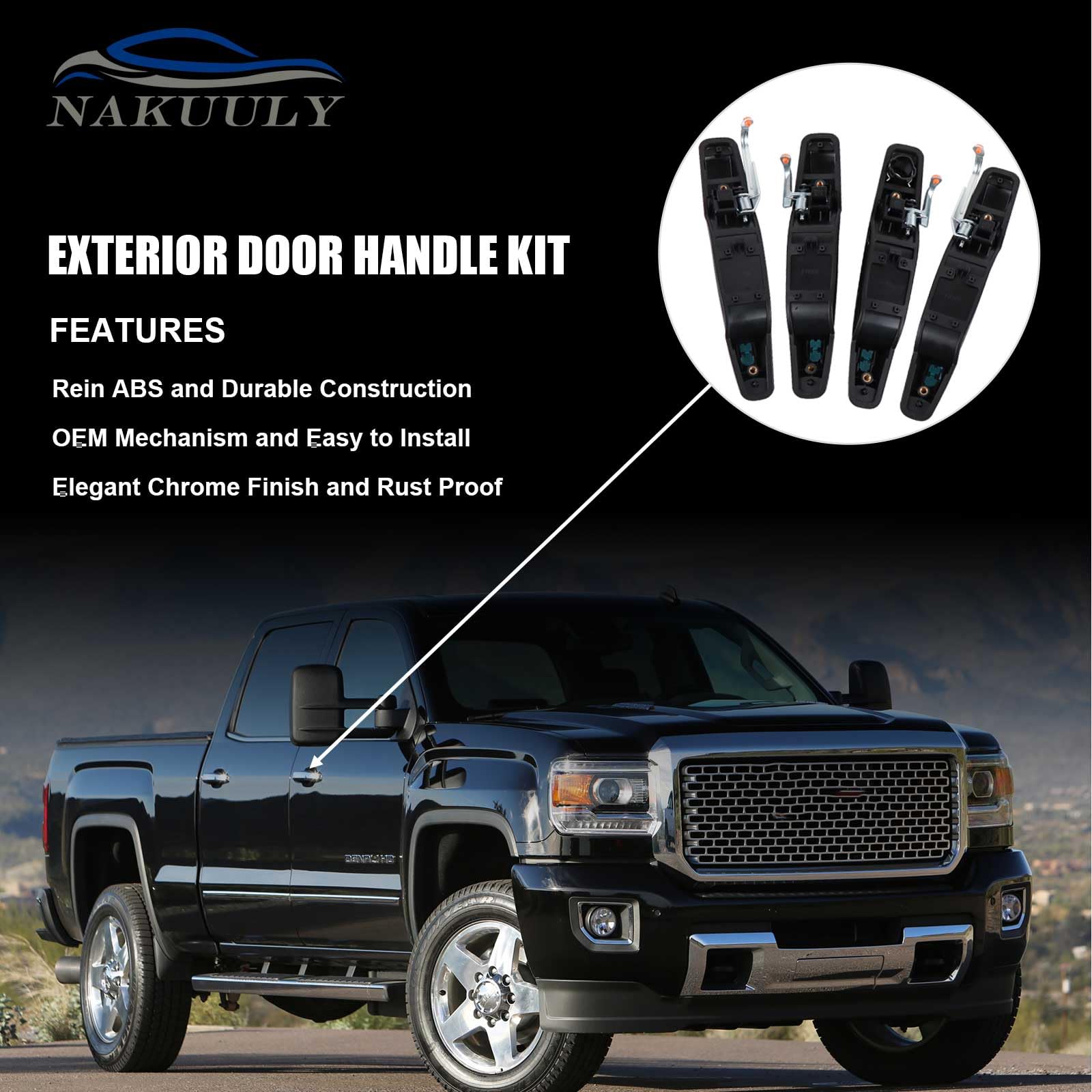 Nakuuly exterior black door handle rear left complements exterior look