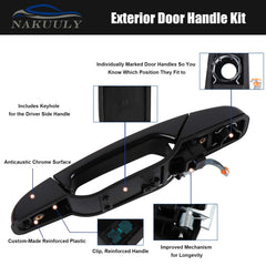 Nakuuly exterior black door handle rear right matches vehicle style