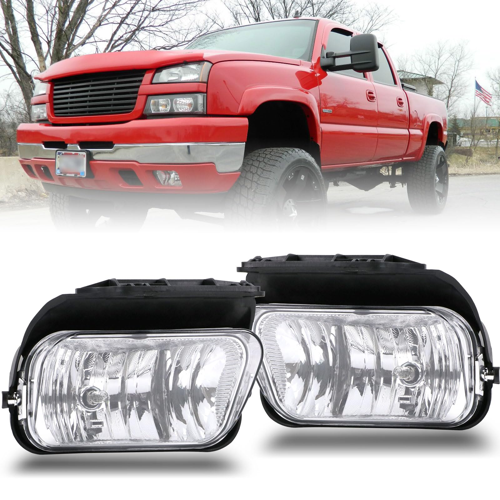 Nakuuly fog lamp right front for Silverado 1500HD 2500HD enhances night visibility