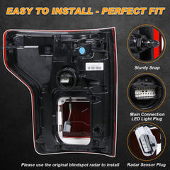Nakuuly Ford F-150 tail light enhances visibility for nighttime signaling on the left side.