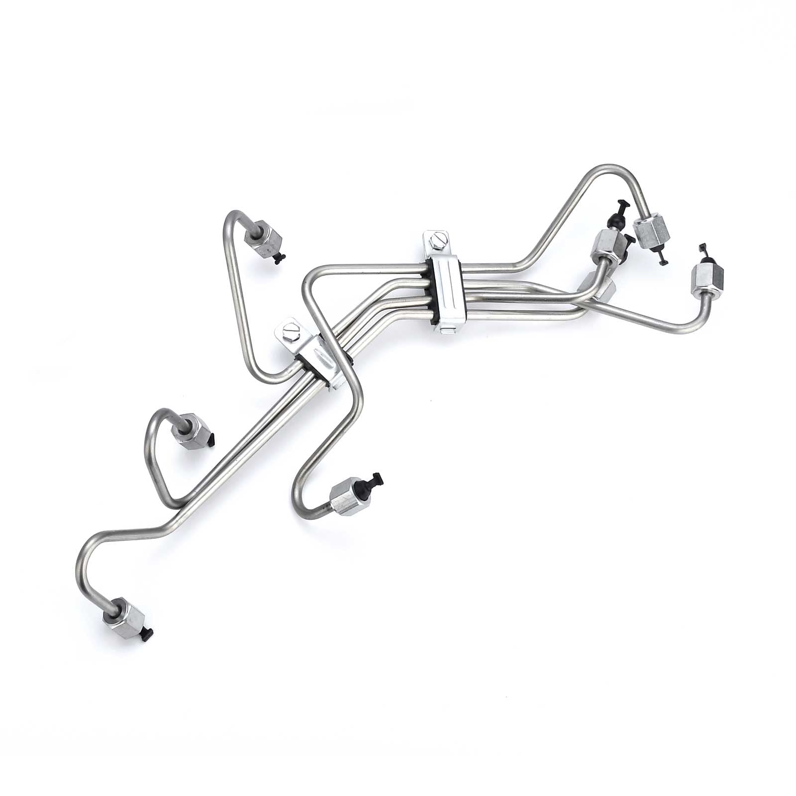 Nakuuly fuel lines set front closeup; ready to install in Ford IDI engines