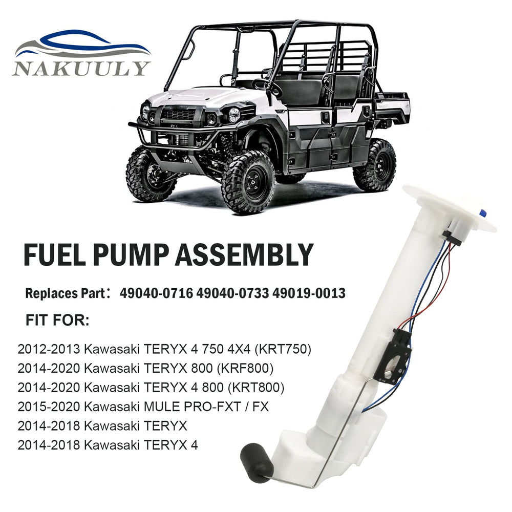Nakuuly fuel pump module for Kawasaki Teryx 800 shows direct replacement fit.
