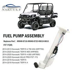 Nakuuly fuel pump module for Kawasaki Teryx 800 shows direct replacement fit.