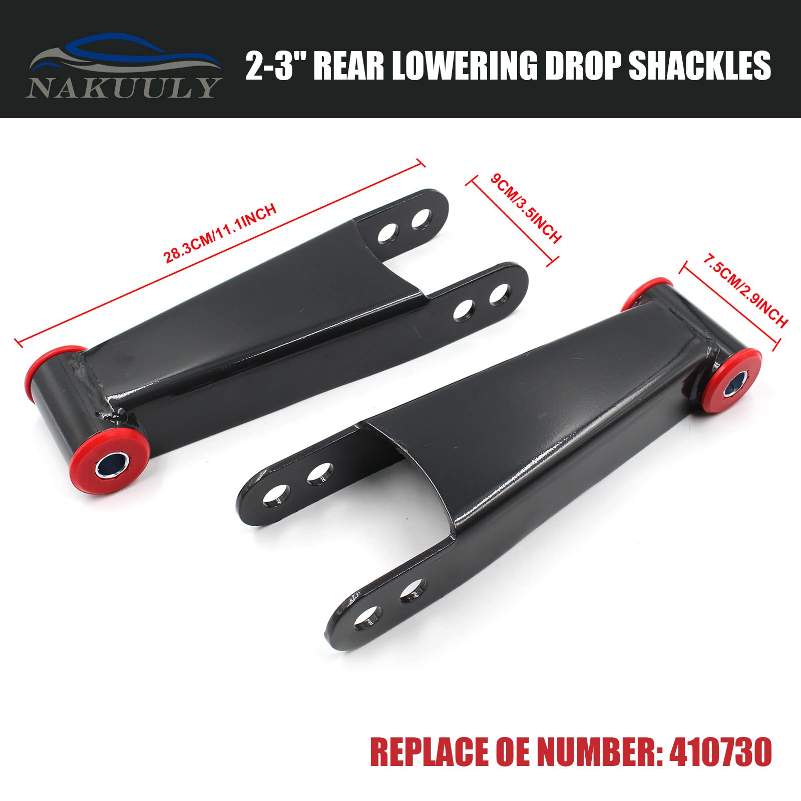 Nakuuly GMC Sierra 1500HD rear shackle kit balanced ride and improved appearance