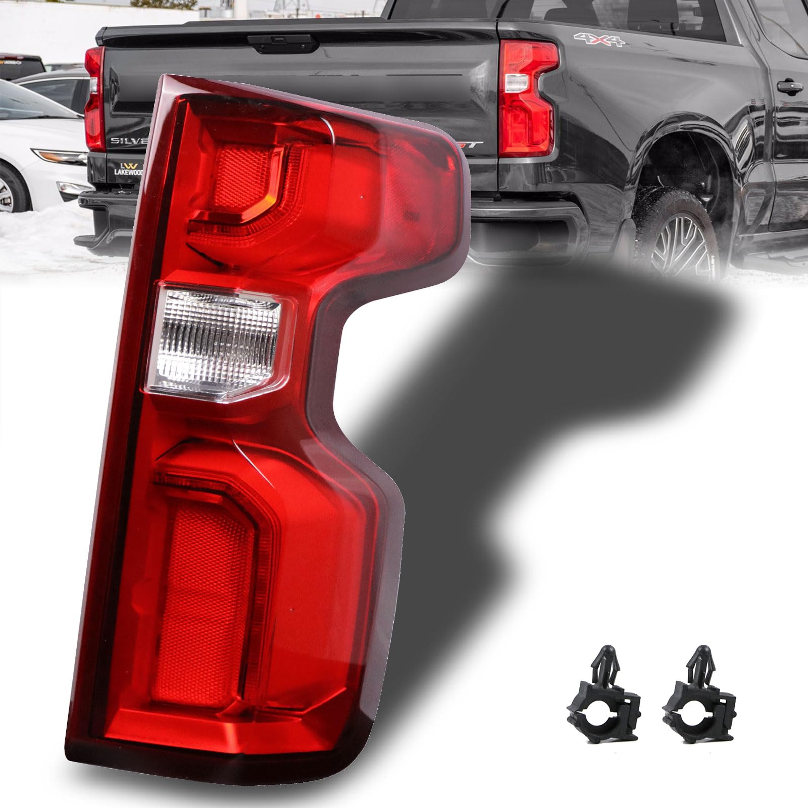 Nakuuly LED tail light assembly for Chevy Silverado right side, plug-and-play fit