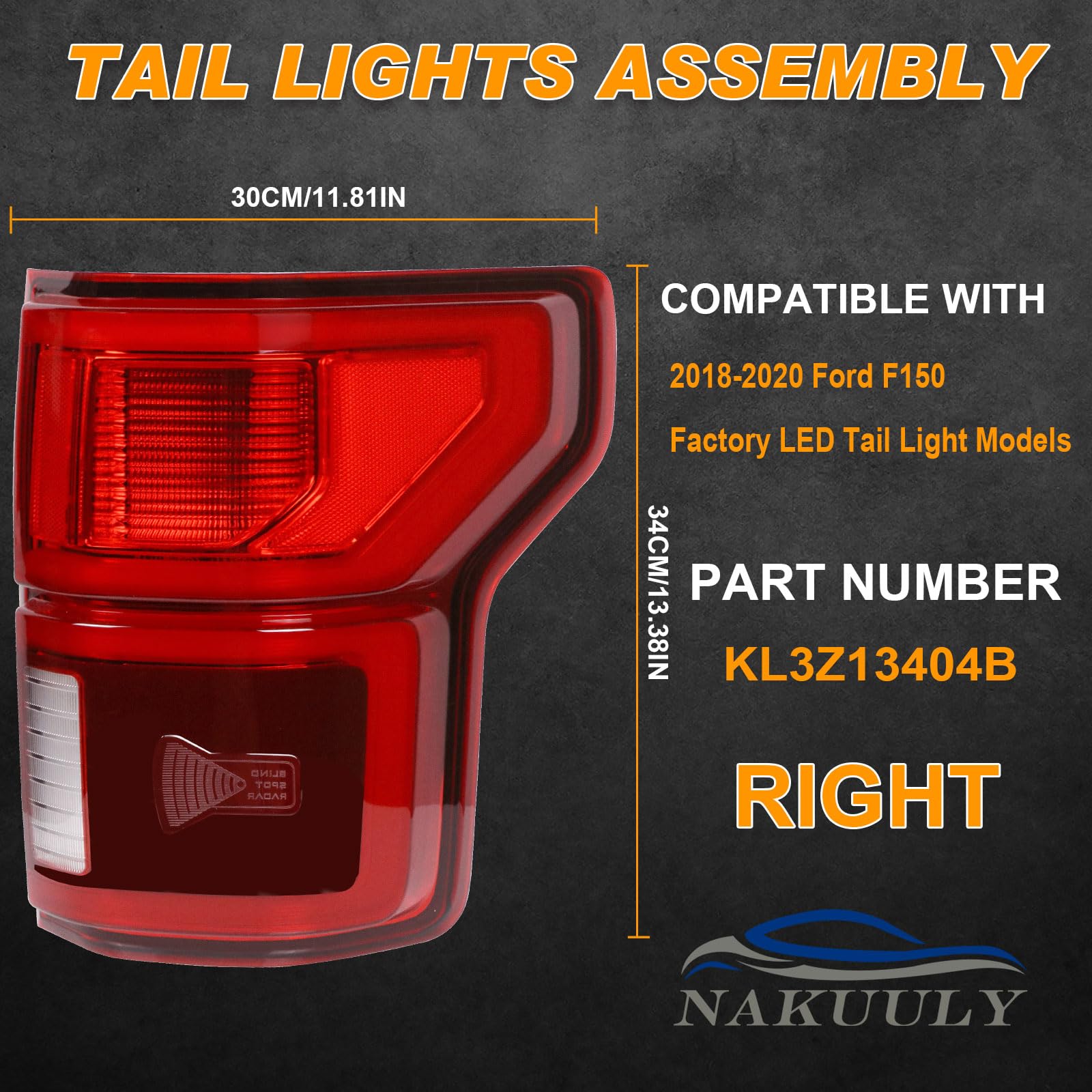 Nakuuly tail light close-up showing high power LEDs for bright signaling