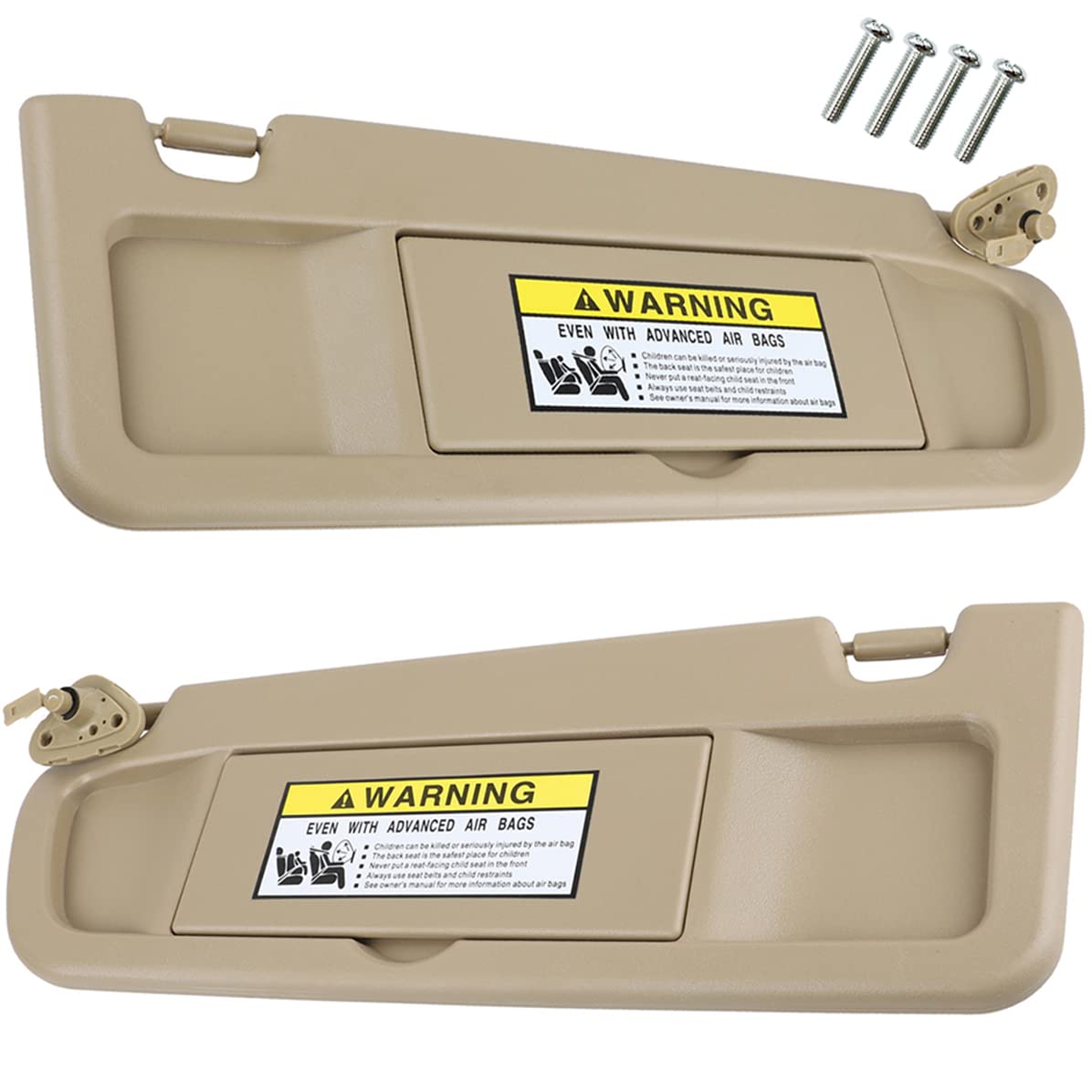 Nakuuly beige sun visor pair for Honda Civic 2006-2011 reduces glare during daytime driving.