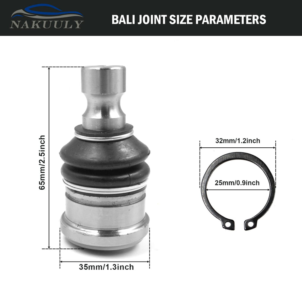 Nakuuly lower front ball joint supports better control on uneven terrain.