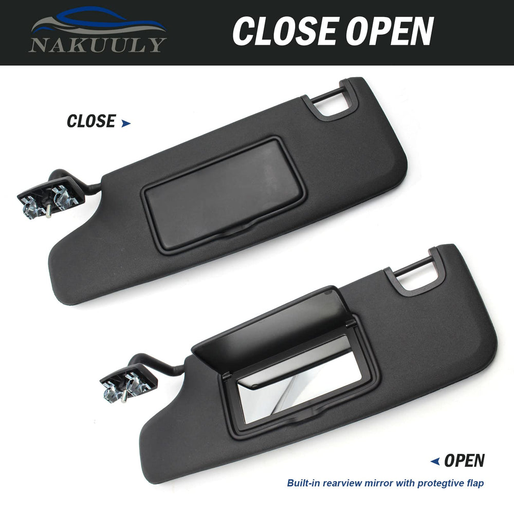 Nakuuly sun visor with embedded mirror adds practical interior utility.