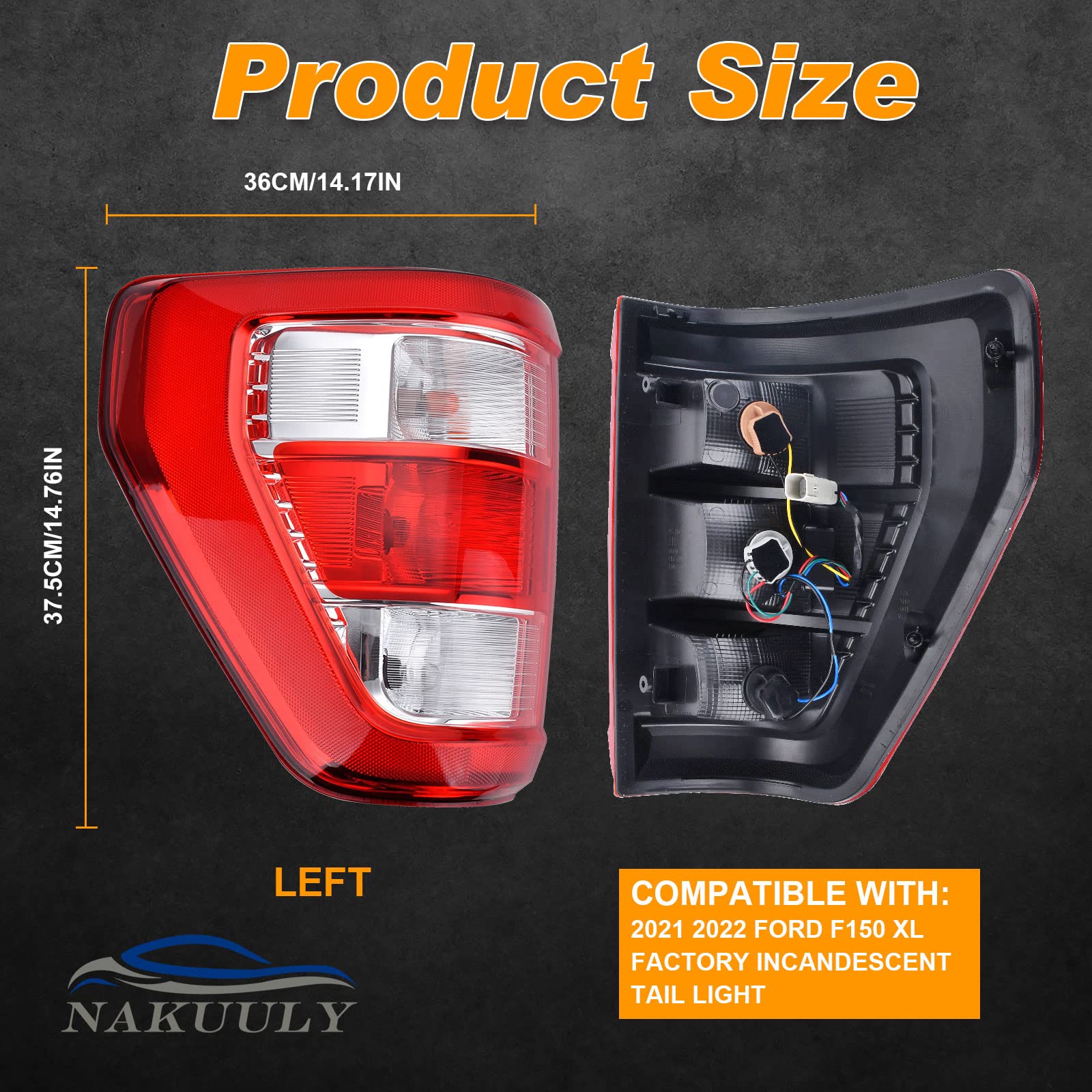 Nakuuly tail light assembly with plug-and-play install for Ford F-150 XL.