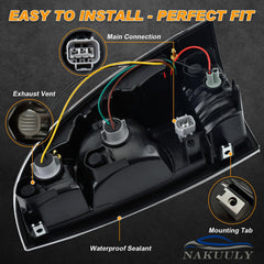 Nakuuly black housing tail light adds sleek styling and weather sealing.