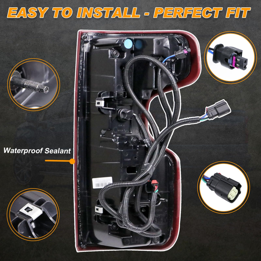Nakuuly LED tail light includes bulbs and harness for Silverado