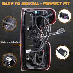 Nakuuly LED tail light includes bulbs and harness for Silverado