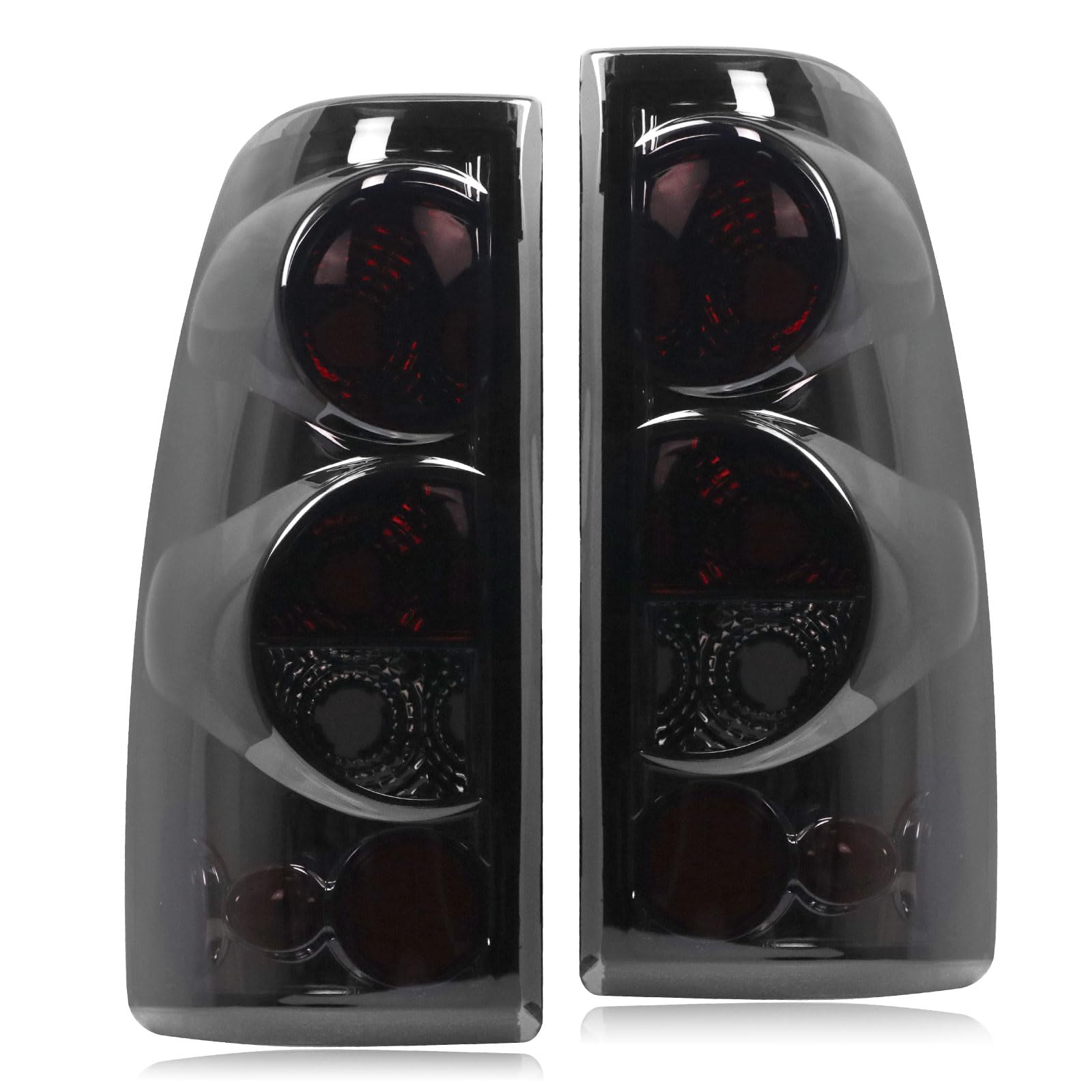 Nakuuly tail light for Chevy Silverado driver side with black smoked lens for improved visibility.