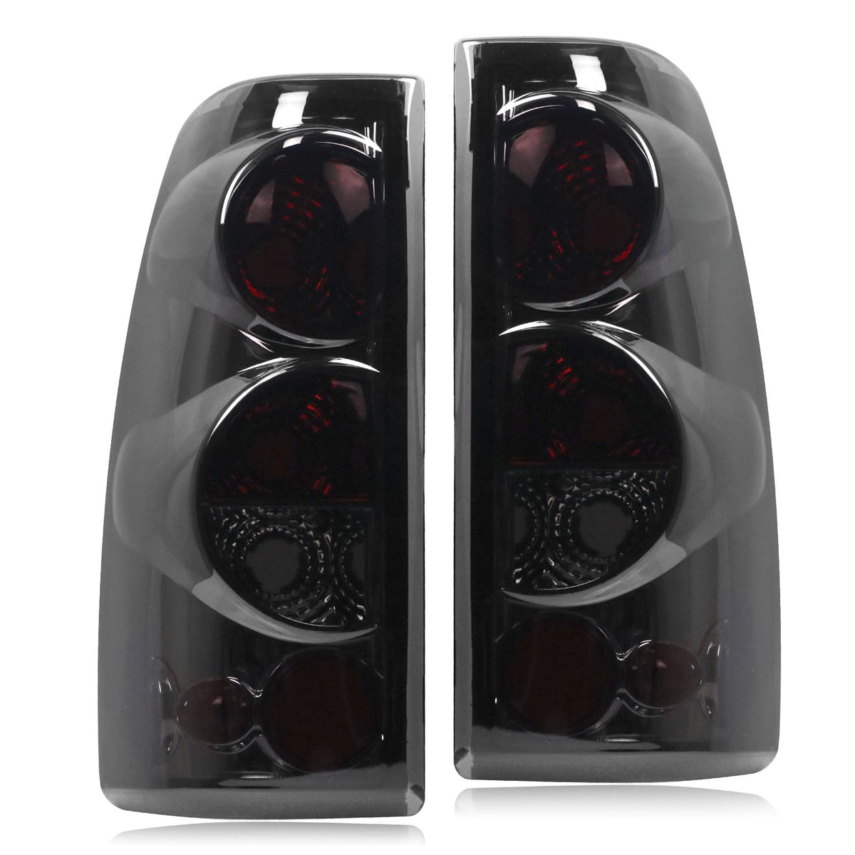 Nakuuly tail light for Chevy Silverado driver side with black smoked lens for improved visibility.