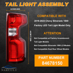 Nakuuly tail light with chrome housing and red-clear lens close-up