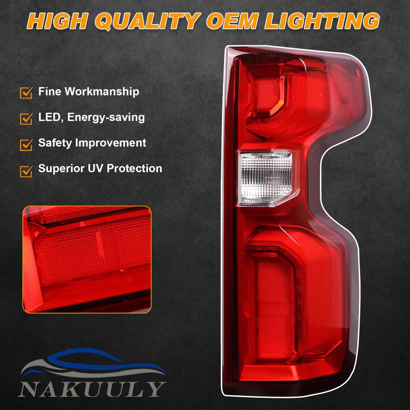 Nakuuly tail light package front view showing complete assembly