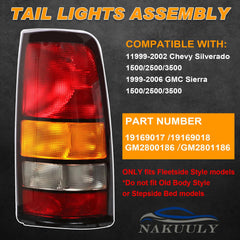 Nakuuly tail light for Chevy Silverado passenger side with black border improves rear visibility