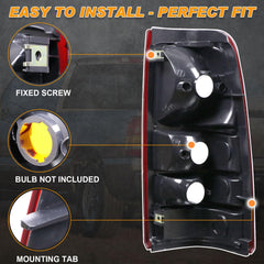 Nakuuly tail light for GMC Sierra passenger side with black border improves rear visibility